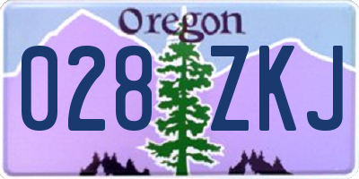 OR license plate 028ZKJ