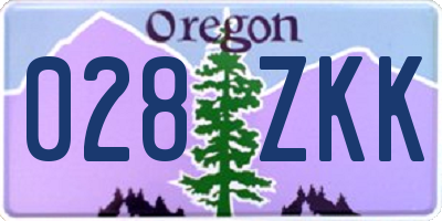 OR license plate 028ZKK