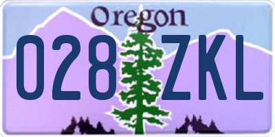 OR license plate 028ZKL