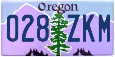 OR license plate 028ZKM
