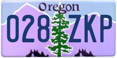 OR license plate 028ZKP