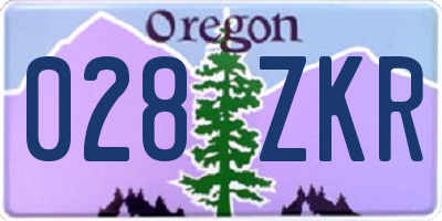 OR license plate 028ZKR