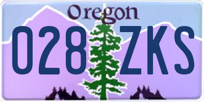 OR license plate 028ZKS