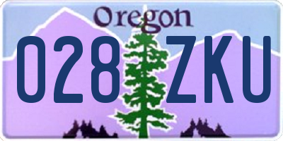 OR license plate 028ZKU