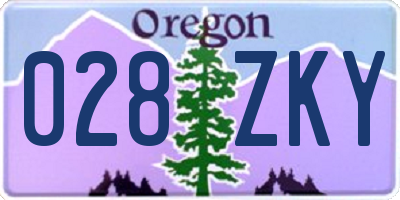 OR license plate 028ZKY