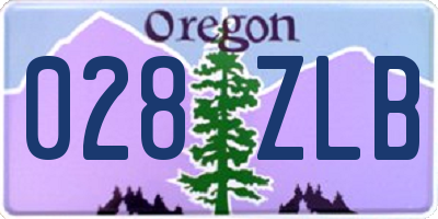 OR license plate 028ZLB