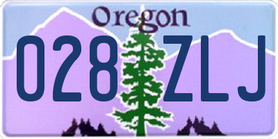 OR license plate 028ZLJ