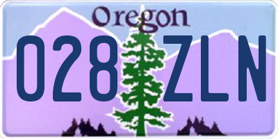 OR license plate 028ZLN