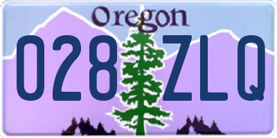 OR license plate 028ZLQ