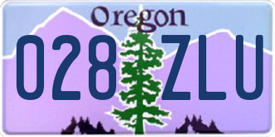 OR license plate 028ZLU