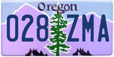 OR license plate 028ZMA