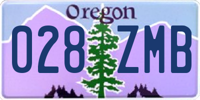 OR license plate 028ZMB