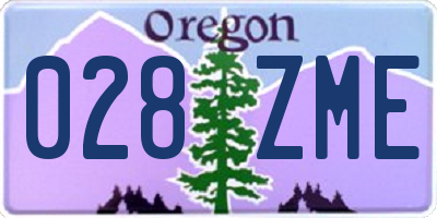 OR license plate 028ZME