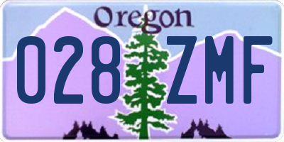 OR license plate 028ZMF