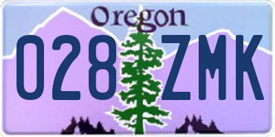 OR license plate 028ZMK