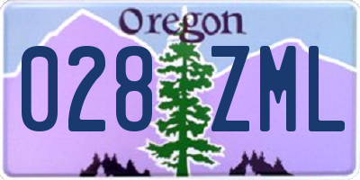 OR license plate 028ZML