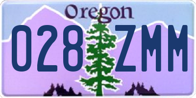 OR license plate 028ZMM