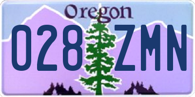 OR license plate 028ZMN