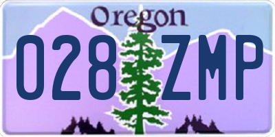 OR license plate 028ZMP