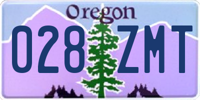 OR license plate 028ZMT
