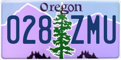 OR license plate 028ZMU