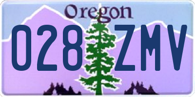 OR license plate 028ZMV