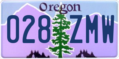 OR license plate 028ZMW