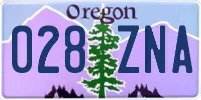 OR license plate 028ZNA