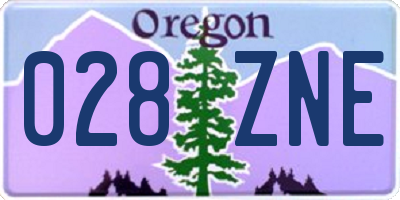 OR license plate 028ZNE