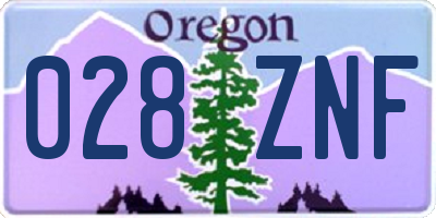 OR license plate 028ZNF