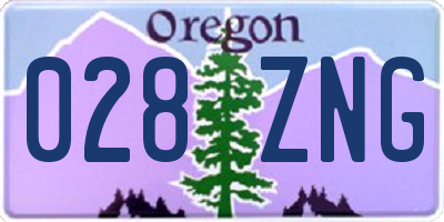 OR license plate 028ZNG