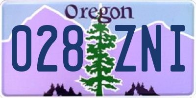 OR license plate 028ZNI