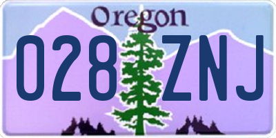 OR license plate 028ZNJ