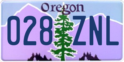 OR license plate 028ZNL