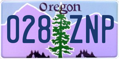 OR license plate 028ZNP