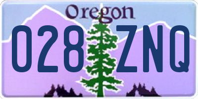 OR license plate 028ZNQ