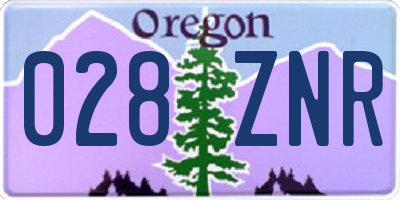 OR license plate 028ZNR