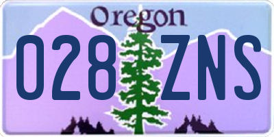 OR license plate 028ZNS