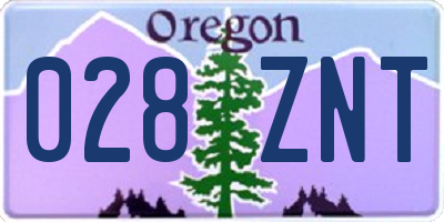 OR license plate 028ZNT