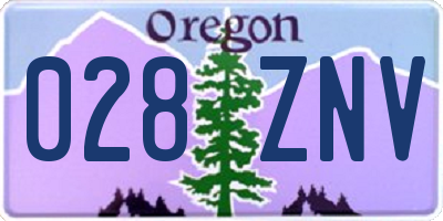 OR license plate 028ZNV