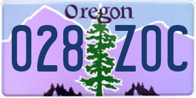 OR license plate 028ZOC