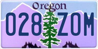 OR license plate 028ZOM