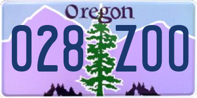 OR license plate 028ZOO