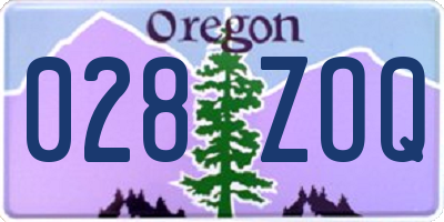 OR license plate 028ZOQ