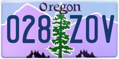 OR license plate 028ZOV