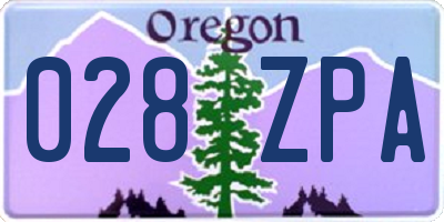 OR license plate 028ZPA