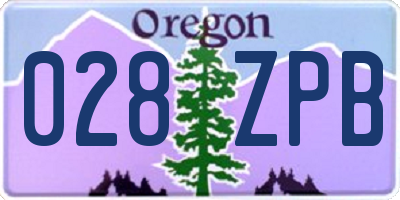 OR license plate 028ZPB