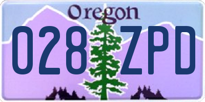OR license plate 028ZPD