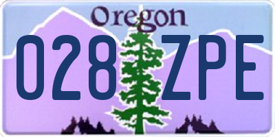 OR license plate 028ZPE