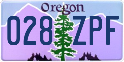 OR license plate 028ZPF